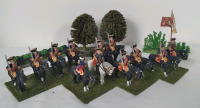 6 Lead Pairs of Horseman Napoleanic War Minitures Hand Painted on Stands Approximately 2"