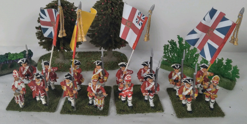 4 Squadron of Infantry Soldiers Napoleanic War Handpainted Lead Miniatures Approximately 2x3.5"