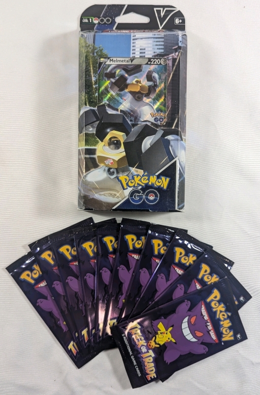 New Sealed: Pokemon Cards - 1(One) Box - MelMetal Pokemon Go 60 Card Ready to Play Deck - 10(Ten) Trick or Trade Card Packs - 3 Cards per Pack