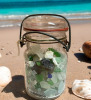 Beach Glass Various Colours Perfect Seal Mason Jar.