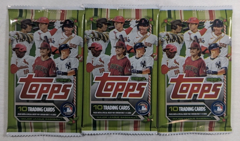 2023 - Topps Holiday Winter Packs- MLB Baseball Trading Cards - 3 Card Packs - 10 Trading Cards per Pack (Special Insert Can Mean Only 3-8 per Pack)