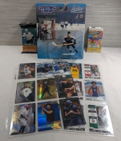 Sporting Collectibles - 18 Assorted Trading Cards Including Lebron James Card - Caleb Williams Rookie - 1 1999-2000 - Hasbro Starting Lineup - Eric Lindrose Figure and Card - 2 NHL Hockey Card Packs - 2023 Upper Deck Goodwin Champions 5 Cards per Packs - 