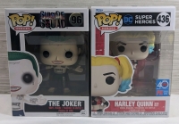 2 New DC Hero Funko Pop! - 1 The Joker Suicide Squad Vinyl Figure # 96 - 1 Harley Quinn Super Heroes With Belt Vinyl Figure # 436