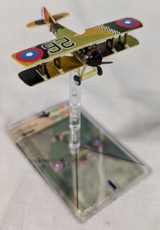 Wings of Glory WWI: Spad XIII WW15001 (United States Air Service) Model Plane with Stand and Game Card. 2.75" Tall.