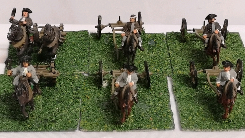 6 Hand-Painted Miniature Metal Toy Soldiers Cavalry on 6 Flocked Bases 2" Tall