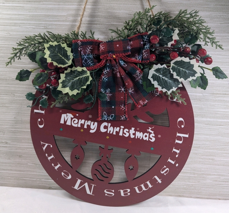 New: Laser Cut Christmas Wreath - 11.5" Diameter