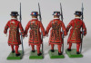 Four (4) Britains " Beefeater Tower of London Guards " Metal Toy Soldiers , 54mm - 2