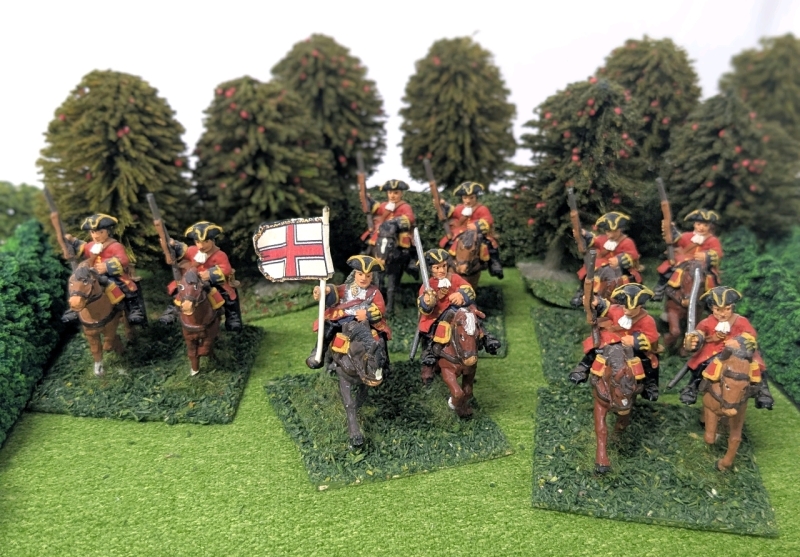 5 Pairs 28mm Handpainted Cast Metal British Wargaming Figures : Kerr's Calgary Dragoons on Flocked Bases | 2" Tall