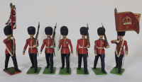 Seven (7) Britains " British Royal Guards " Plastic Toy Soldier , 54mm