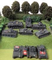 10 Assorted Aporox 1:72 Handpainted Resin Plastic WWII German Tanks, Panzers, Armored Vehicles + | Up to 2" Long