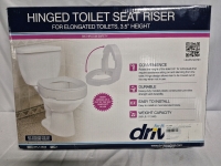 New Drive Hinged Toilet Seat Riser for Elongated Toilets 3.5" Height