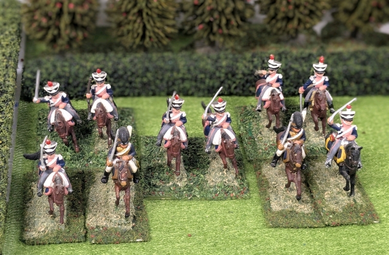 5 Pairs 28mm Handpainted Cast Metal British Wargaming Figures : 16th Light Dragoons + 2 11th Light Dragoons on Flocked Bases | 2" Tall
