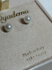 14K White Gold Fresh Water Pearl Stud Earrings Italy by Designer Dyadema Boxed - 2
