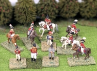 10 (Ten) 28mm Handpainted Cast Metal British Wargaming Figures : Mounted & On Foot on Flocked Bases | Up to 2" Tall