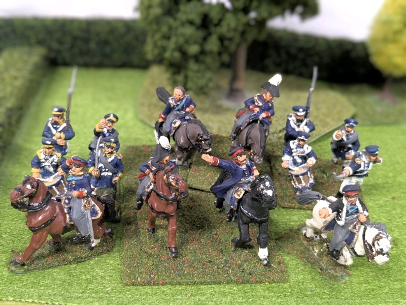 28mm Handpainted Cast Metal Wargaming Figures : Pitch, Bulow, Gneisenau, Blucher Landwehr Silesia + Pomeranian | Up to 2" Tall