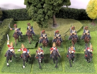 6 Pairs 28mm Handpainted Cast Metal Mounted Wargaming Figures on Flocked Bases : 8th (King's Royal Irish) Hussars & 1st Royal Dragoons | Up to 2" Tall