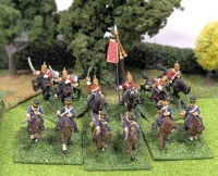 6 Pairs 28mm Handpainted Cast Metal Wargaming Mounted Dragoon Figures on Flocked Bases : 6th Inniskilling & 4th (Queen's Own) | 2" Tall