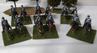 6 Pairs Of Horseman Infantry From Napoleantic War 13th Dragoons Prussia Handpainted Lead Miniatures on Stands Approximately 2"