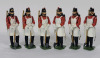 Six (6) Britains " Fort Henry Guards " Metal Toy Soldiers , 54mm .