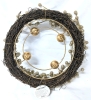 New 14" Diameter Champagne Berry Advent Wreath w 4 Candleholders (Candles Sold Separately) - 4