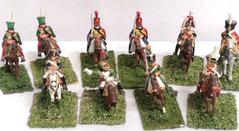 10 Hand-Painted Miniature Metal Toy Soldiers on Flocked Bases 2" Tall