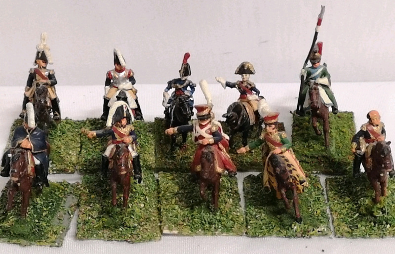 10 Hand-Painted Miniature Metal Toy Soldiers on Flocked Bases 2" Tall