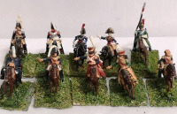 10 Hand-Painted Miniature Metal Toy Soldiers on Flocked Bases 2" Tall