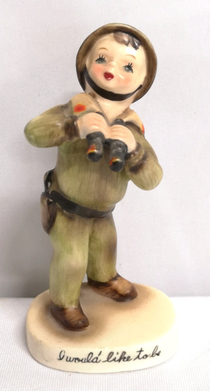 Vintage George Z. Lefton 1957 MILITARY BINOCULARS Figurine "I would like to be" 4" Tall