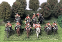 5 Pairs 28mm Handpainted Cast Metal British Wargaming Figures : Wood's Regiment of Horse on Flocked Bases | 2" Tall