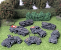 7 Assorted Aporox 1:72 Cast Metal WWII German Armored Vehicles + | Up to 2.2" Long