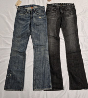 2 New Pairs Ladies Size 25 + 26 Earnest Sewn & Hefner Jeans