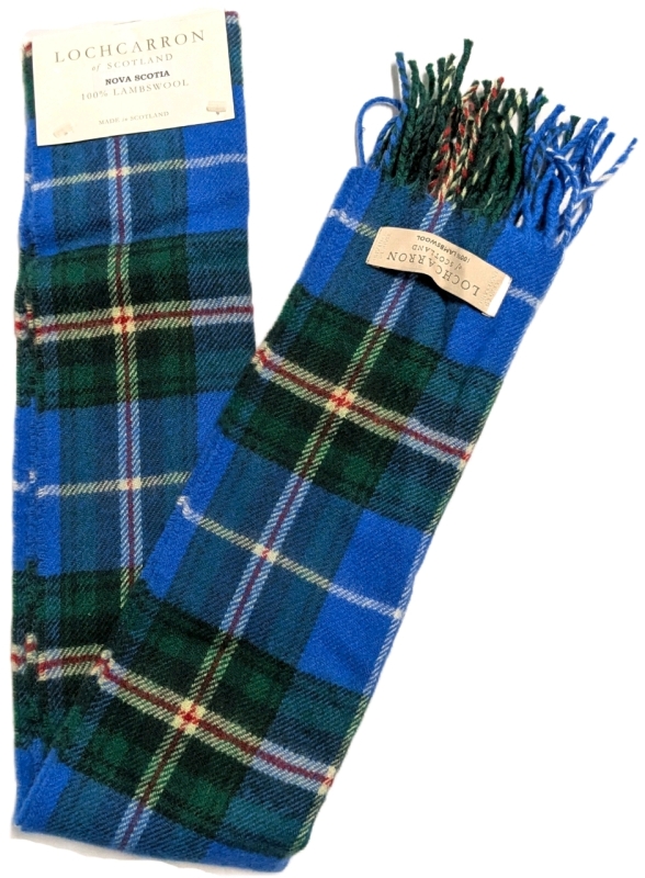 New LOCHARRON Scotland 100% Lambswool Plaid Scarf | 9" Wide x Approx 64" Long