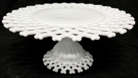 Gorgeous Unsigned Westmoreland Lace Edge Milk Glass Cake Stand | 11" Diameter x 4.75" Tall