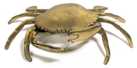 Kitschy Vintage Brass Crab Ashtray | 6.75" Across