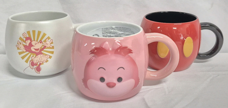 3 New Disney Mugs - Minnie Mouse, Mickey Mouse & Tsum Tsum Cheshire Cat <br/>