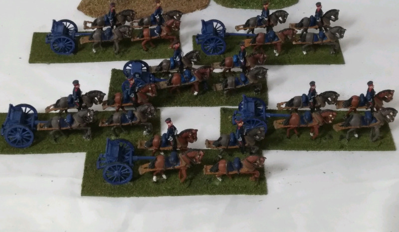6 Lead Napoleantic Handpainted Miniatures Approximately 5" Horseman Carrying Cargo