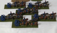 6 Lead Napoleantic Handpainted Miniatures Approximately 5" Horseman Carrying Cargo