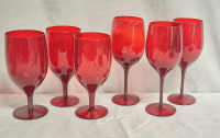 6 Ralph Lauren Sutton Red Glasses - Wine & Water/Ice Tea Glasses