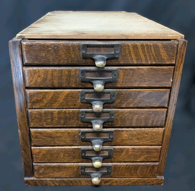 Vintage Wood Stackable Barrister's / Printer Cabinet w Unfinished Side & Top | 11.8" x 17" x 13"'
