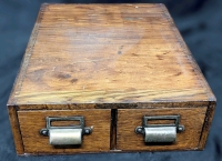 Vintage Office Specialty Mfg Co Newmarket Canada Wood Index Card Drawer w Dovetail Joints | 13" x 17" x 4.5"