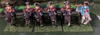 3 Pairs (6 Total) Hand Painted Lead Miniature Calvery. Labelled Cuirasser du Roi . 1.5" Tall. On Flocked Bases