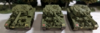 3 Handpainted Plastic Miniature World War 2 Comet Tanks Approx. 3.5"