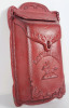 Red Cast Iron Letter Box Mail Box . Measures 7 1/4"&times;12.5" . - 2