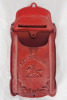 Red Cast Iron Letter Box Mail Box . Measures 7 1/4"&times;12.5" . - 4