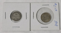 1904 H & 1941 C Newfoundland Silver 10 Cent Dimes , Two (2) Coins