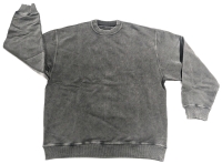 New Size Medium/Large | 100% Organic Cotton Black Acid-Washed Sweatshirt