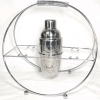 Fantastic Mid Century Modern Cocktail Bar Set : 4 Coloured Martini Glasses, Cocktail Shaker & Chrome Caddy | Made in Japan | Caddy 12" Tall - 2