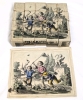 Rare Antique Wood Block Hand-Coloured Lithograph Puzzle Blocks in Original Wood Case w 5 Lithograph Puzzle Picture Solutions (6th Picture on Top of Box) - Complete! - 3