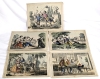 Rare Antique Wood Block Hand-Coloured Lithograph Puzzle Blocks in Original Wood Case w 5 Lithograph Puzzle Picture Solutions (6th Picture on Top of Box) - Complete! - 5