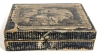 Rare Antique Wood Block Hand-Coloured Lithograph Puzzle Blocks in Original Wood Case w 5 Lithograph Puzzle Picture Solutions (6th Picture on Top of Box) - Complete! - 7